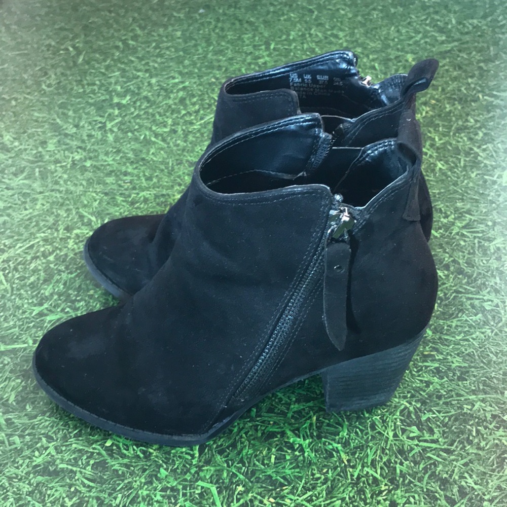 black suede booties